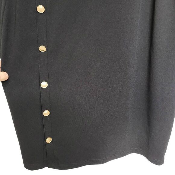 Avantlook Black Long Sleeves Buttons Side Details Dress Size 3X - Picture 8 of 11